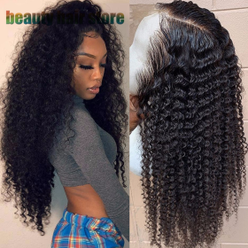 Brazilian Kinky Curly Lace Front Human Hair Wigs (Option: 24inch)