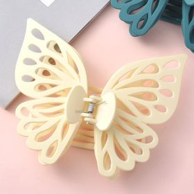 Large Butterfly Grab Clip Ins Hair Accessory (Color: Beige)