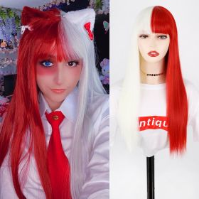 Japanese JK Full Head Cover Women's Long Straight Hair (Option: SW93red and white)