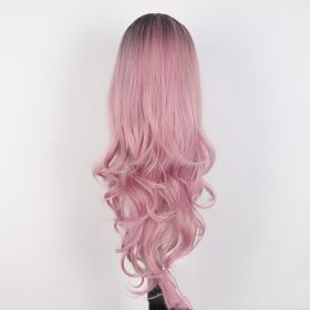 The New Rose Net Wig Is Thin And Straight With Long Curls (Color: PINK)