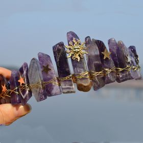 Natural Crystal Crown Hair Band (Color: Purple)