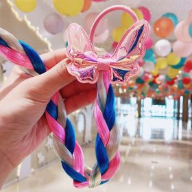 Children's Cartoon Unicorn Color Hair Rope (Option: Bow A)