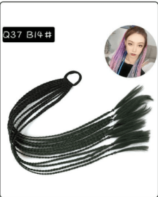 Color Twist Three-strand Braid Gradient Wig (Color: Black)