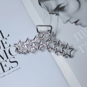 Women's Metal Back Of Head Hair Clip (Option: White gold-Five pointed star)