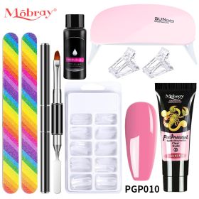 Manicure Set Poly Extension Nail KitGel Nails CompleteKit Gel For Extension Semi PermanentUV Varnish Kit Nail Tools Sets (Type: M-ZH19-10)