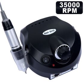 35000RPM Electric Nail Drill Professional Manicure Machine Nail Sander Set Nail Drill Bit Portable Nail Salon Polisher Equipment (Color: Black)