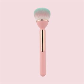 Soft Fluffy Loose Powder Brush Imitation Wool Fiber Large Foundation Blush Brush Professional Blush Contour Makeup Brushes (Color: Pink Green)