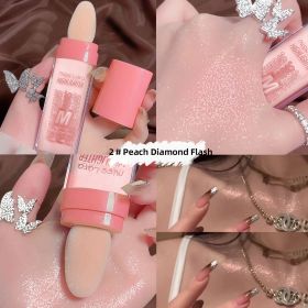 Brightening Fairy Highlighter Powder - Full Body Contouring and Clavicle Pearlescent Patting Powder for Face and Eye (Color: 2# Pink Flash)