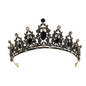 Water Diamond Alloy Princess Crown Headwear (Option: Ancient Bronze Black Diamond)