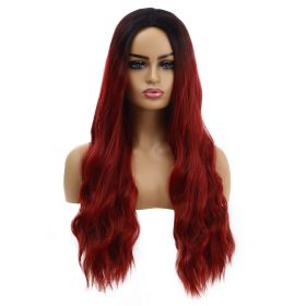 European And American Female Wigs, Wavy Curly Hair, Ladies Wig Head (Color: Red)