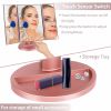 Desktop LED Makeup Three-sided Folding Mirror 2X3X Magnifying Makeup Mirror Dressing Table Mirror Three-fold Mirror With Light