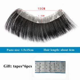 Men's Toupee Human Short Hair Piece Patch For V Style (Option: Style2)