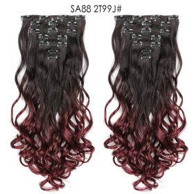 Long Curly Hair High Temperature Silk Curtain (Option: F)