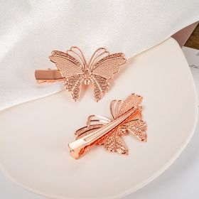 European And American Creative Personality Butterfly Hairpin (Option: Rose gold one on each side-4.26.8CM)