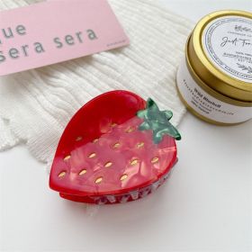 Cute Strawberry Shark Clip Bun Hair Clip Headdress (Option: Strawberry)