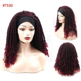 Ribbon Long Curly Crochet Hair Wig Head Cover (Option: T530)