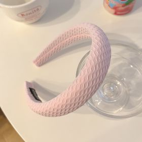 Candy Colored Wide Brimmed Hair Band For Women With High Skull Top (Option: Mesh Pink)