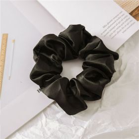 Large Intestine Ring Band South Korea Dongdaemun Solid Color Hair Rope Simple Band (Color: Black)