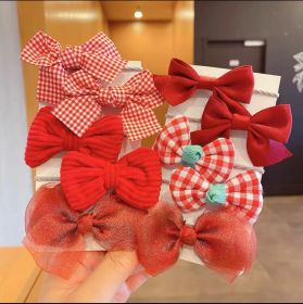 Children's Hair Clip Bow Hair Clip Headwear (Option: 7style)