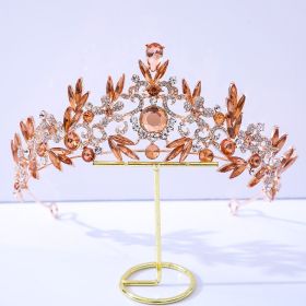 Crown Alloy Rhinestone-encrusted Adult Jewelry (Option: Rose Gold Peach Diamond)