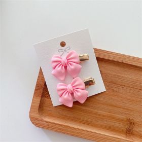 Pink Bow Heart Girls' Hairpin (Option: Big Bow A Pair)