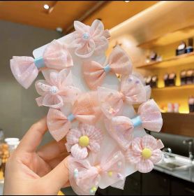 Children's Hair Clip Bow Hair Clip Headwear (Option: 12style)