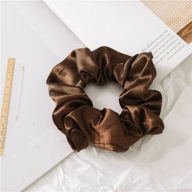 Large Intestine Ring Band South Korea Dongdaemun Solid Color Hair Rope Simple Band (Color: Dark Coffee)