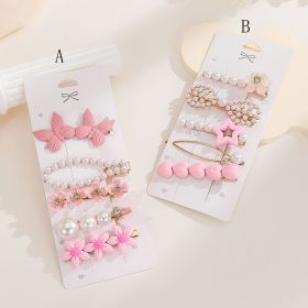 High Sense Barrettes Korean Simple Side Forehead Hairpin Hair Clip Girl Fringe Clip Headdress (Option: Color 1A)